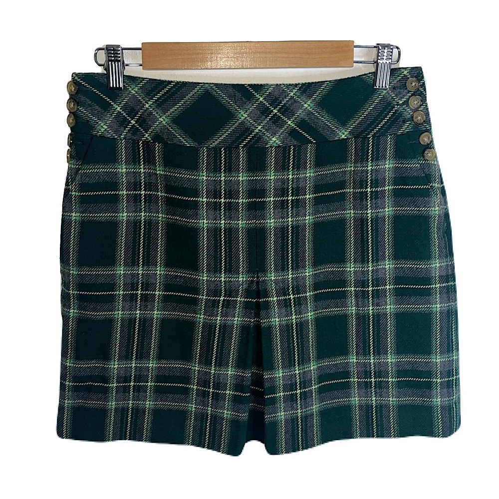 Ann Taylor Petites 100% Cotton Preppy Academia OldMoney Plaid Mini Skirt 6P